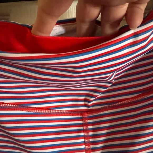 Brooks Red and Blue Striped Athletic Shorts - Picture 5 of 7